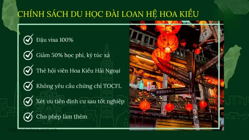 Chính sách dành riêng cho Du học Đài Loan hệ Hoa Kiều