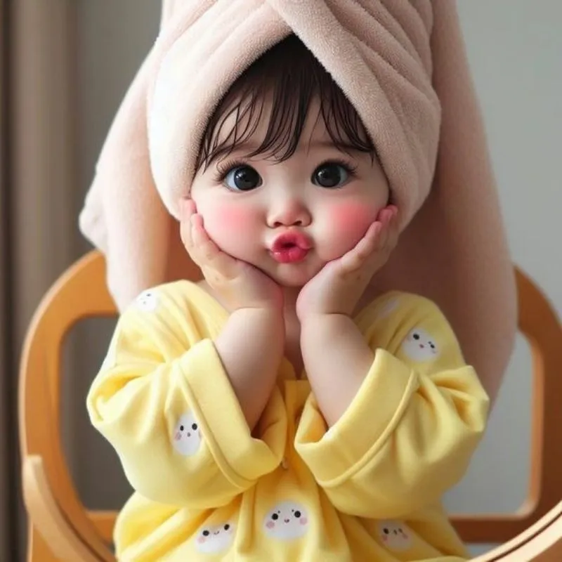 Hình chibi nữ cute đơn giản nhưng siêu đáng yêu