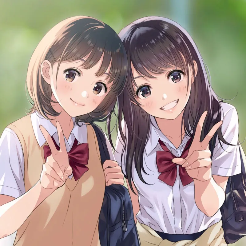 Hình anime BFF ngầu thể hiện cá tính nổi bật