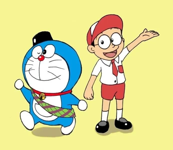 Hình nền Doraemon và bạn bè gắn kết tình cảm