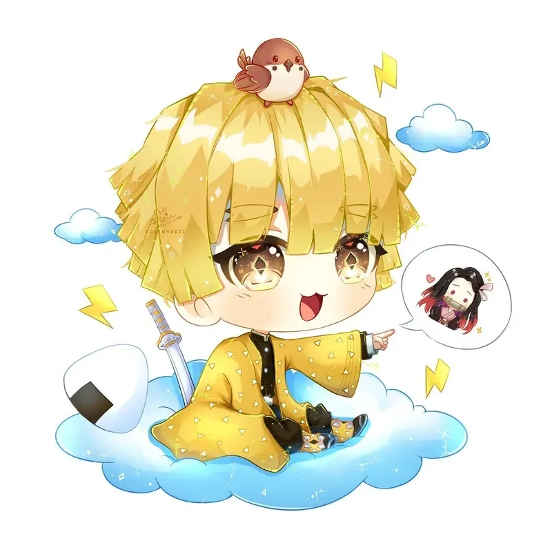 Avatar zenitsu ngộ nghĩnh với hình nền zenitsu chibi