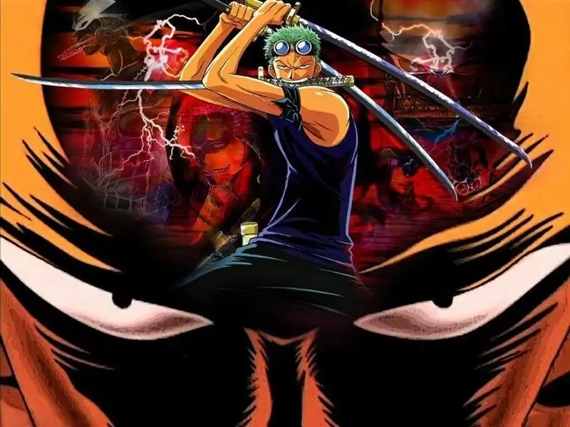 Kết hợp avatar zoro với hình nền One Piece zoro