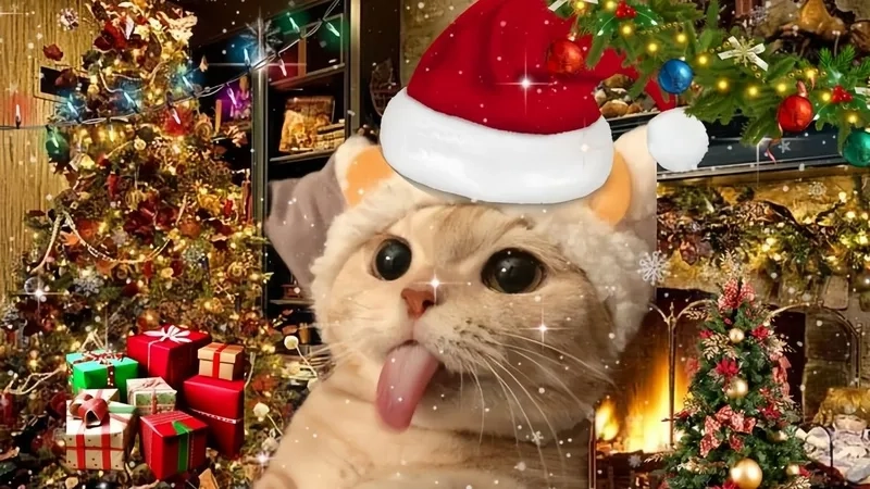 Mèo noel meme mang đến niềm vui cho ngày lễ của bạn