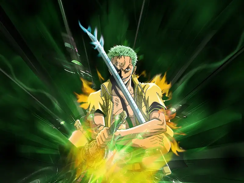 Avatar zoro kết hợp hình nền anime One Piece zoro