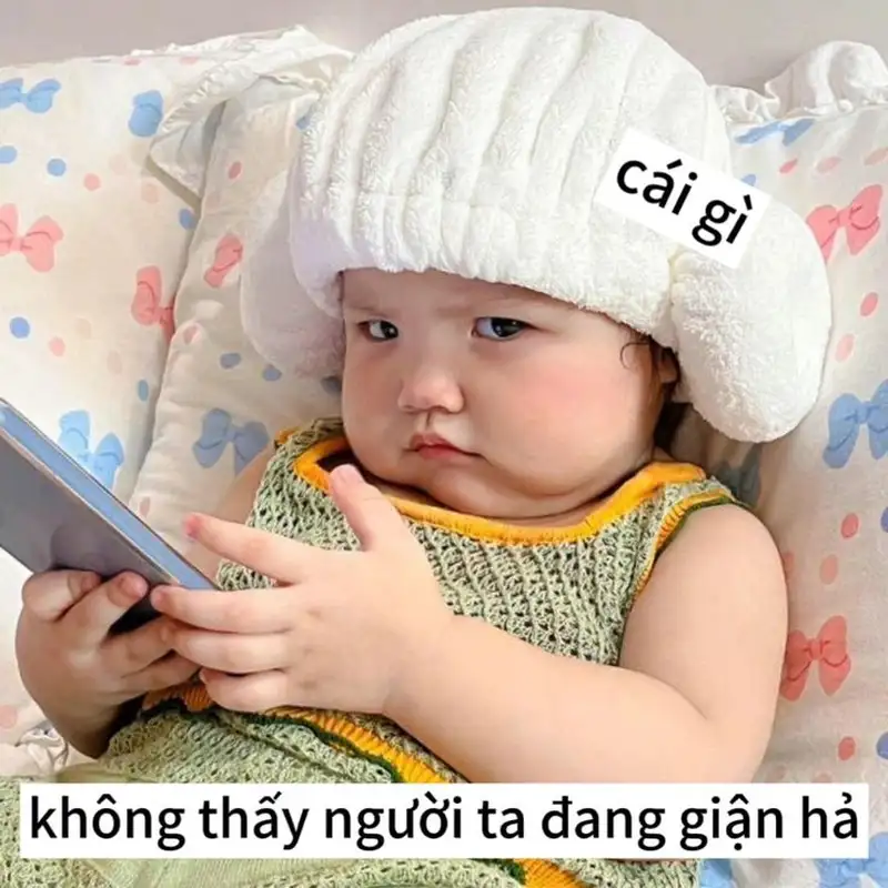 Ảnh meme em bé khóc dễ thương để chia sẻ với bạn bè