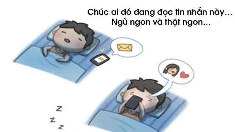 Hình ảnh meme ngủ ngon đáng yêu, thích hợp cho mọi khung giờ.