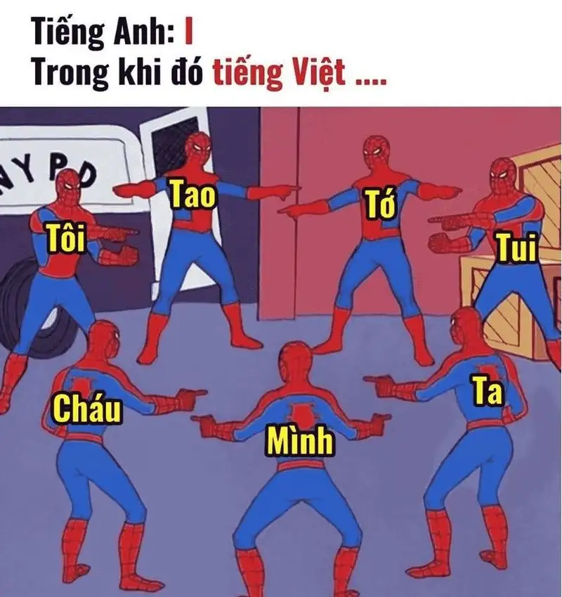 Người nhện chỉ nhau meme thể hiện sự hài hước trong tình bạn