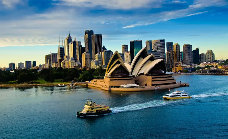 Cảnh hoàng hôn tuyệt đẹp tại Sydney Opera House