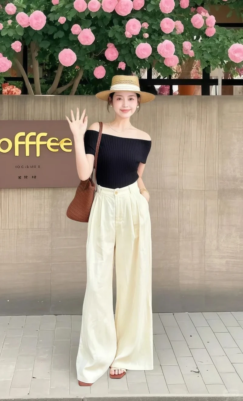 Phong thái nổi bật của gái mặc áo trễ vai quyến rũ