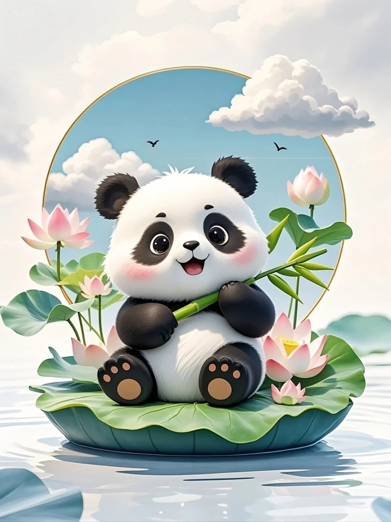 Phong cách đáng yêu của chibi cute chibi gấu trúc