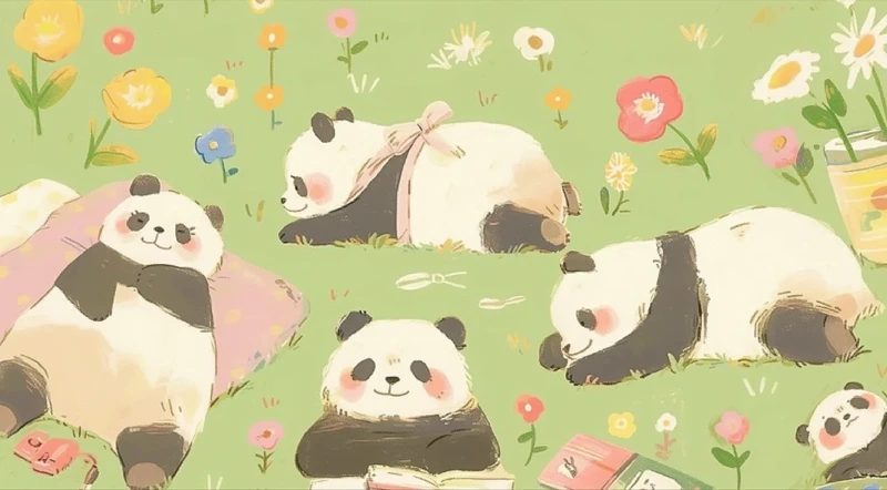 Hình nền gấu trúc cute chuẩn phong cách panda