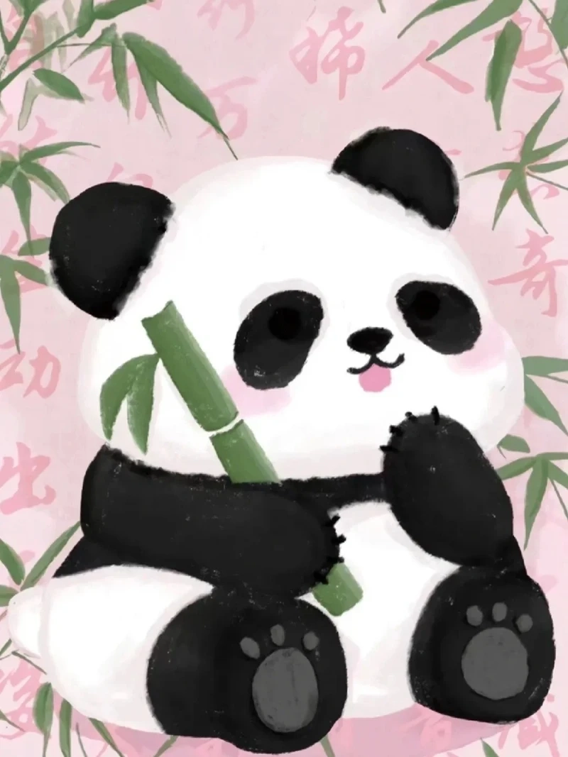 Phong cách dễ thương của hình panda chibi