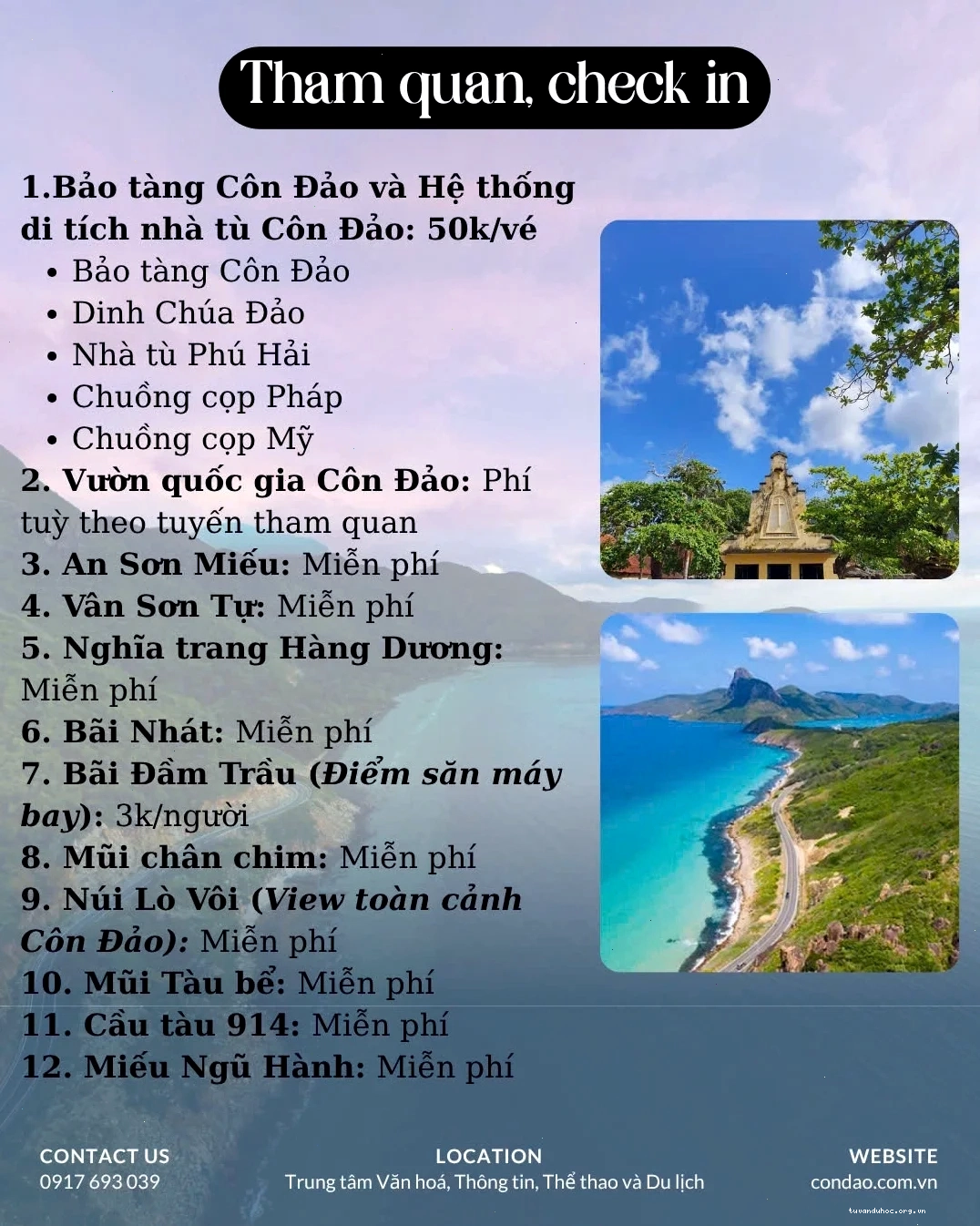 Không gian tâm linh trong tour tham quan Côn Đảo lịch sử